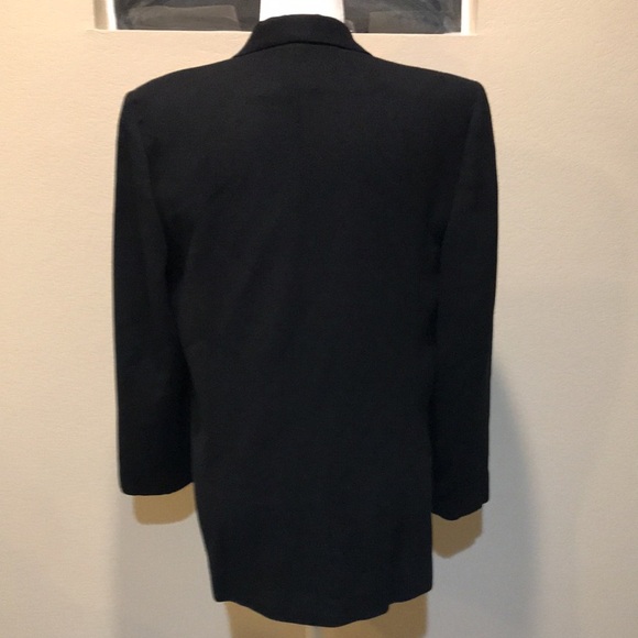 Alfred Dunner 100% Worsted Wool Blazer Padded Shoulders Lined Side Pockets-10 - Picture 3 of 10
